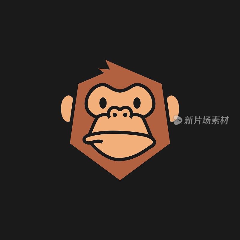 monkey chimp gorilla vector icon illustration